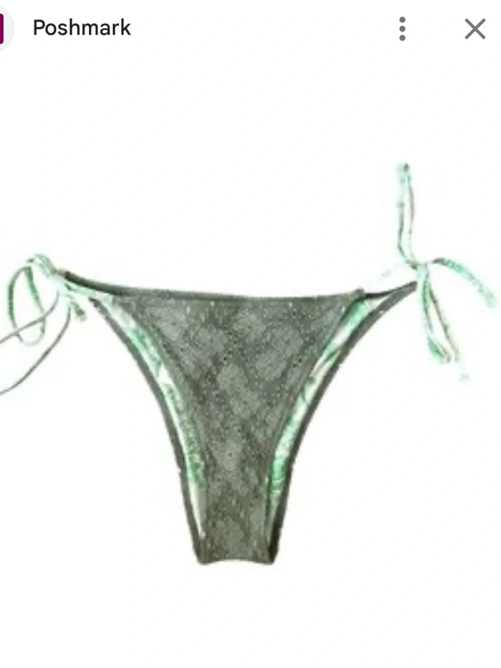 Aerie New Olive Green Eyelet Cheekiest Tie Bikini Bottom Size Small NWT